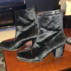 Free People Cecile Velvet Ankle Bootie